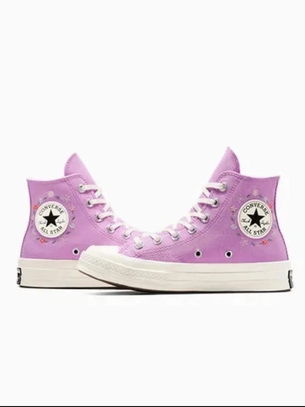 Converse Chuck 70 High Tops “Little Flowers” Grape Fizz Women’s Sz 9.5/Mens 7.5 - Picture 3 of 11